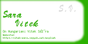 sara vitek business card